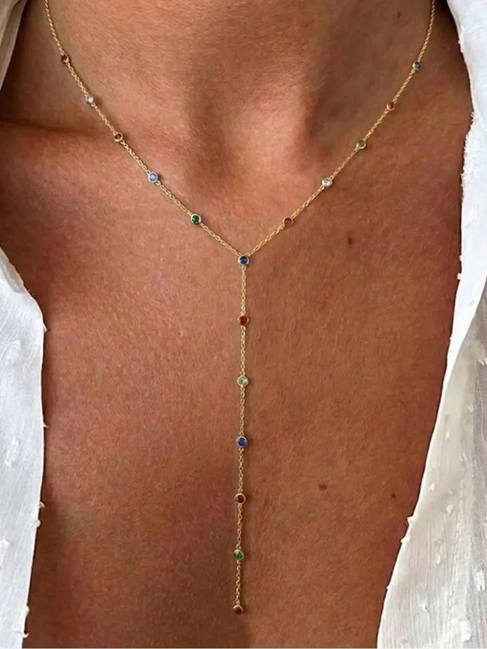 Crystal drop necklace #2797